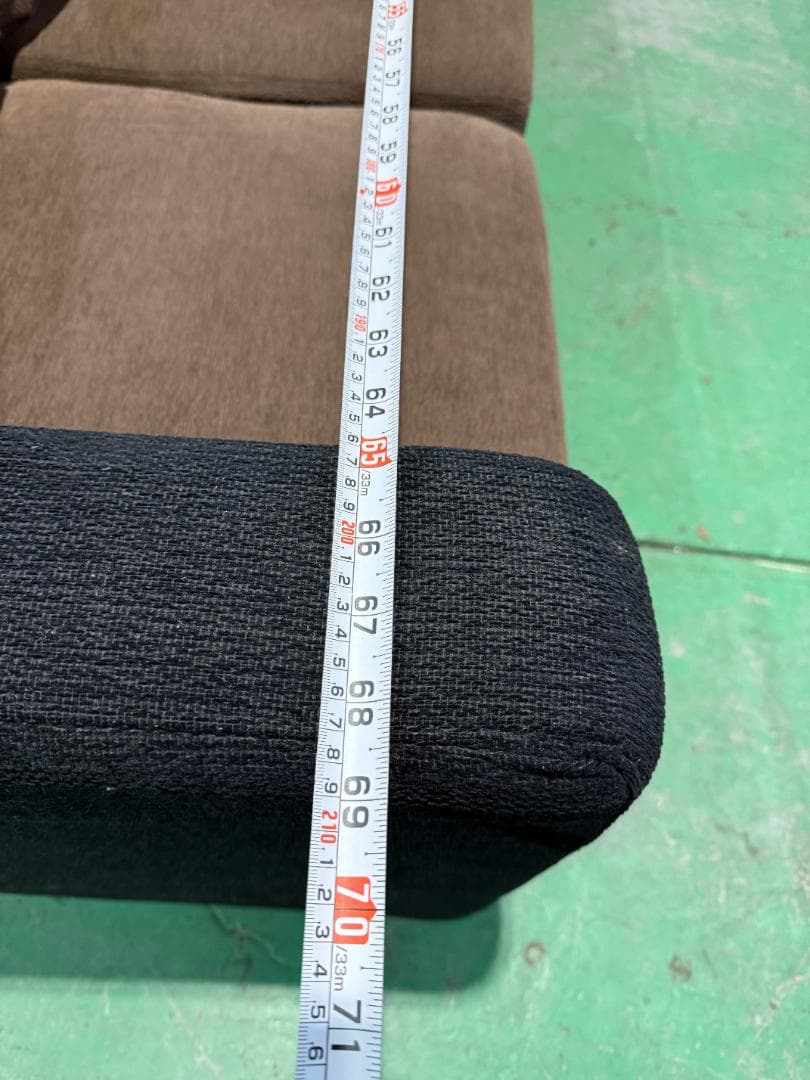 ブラウン ブラック 3人掛けソファ 241