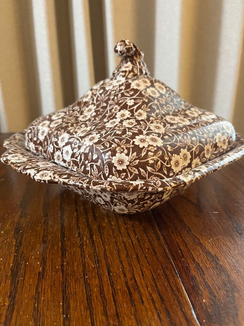 イギリス ヴンテージ バーレイ burleigh ブラウンキャリコケース