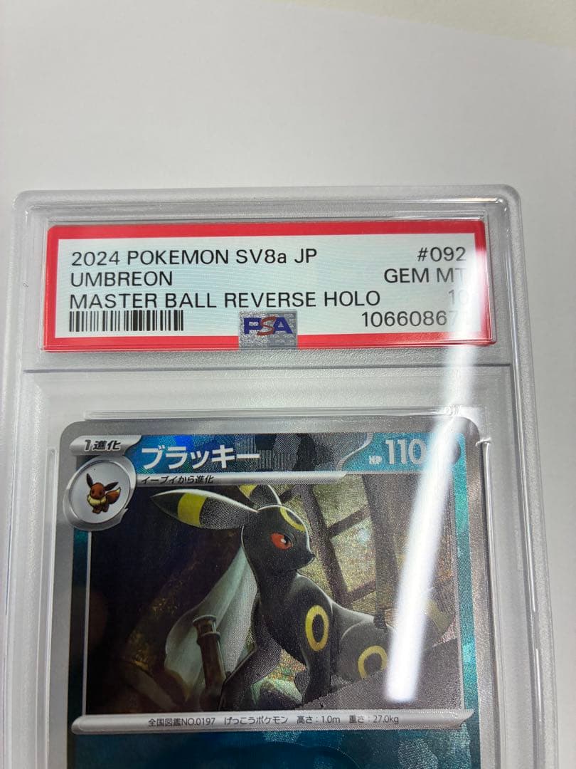 ポケモンカード PSA10 ブラッキー マスターボールミラー テラスタル
