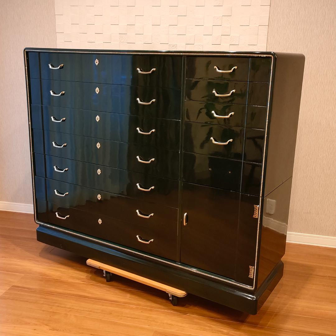 〈希少〉フランスミラー　キャビネット　箪笥　着物箪笥　鍵付き