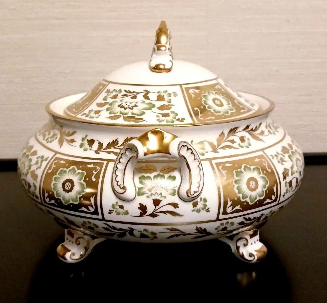 値下げ‼️ロイヤルクラウンダービーパネル グリーン 蓋付き野菜皿(1700ml)