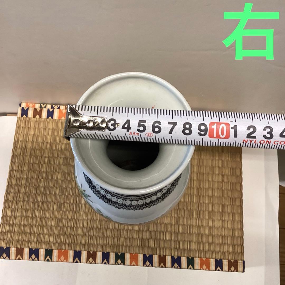 中国山水画 陶器 花瓶 2点セット