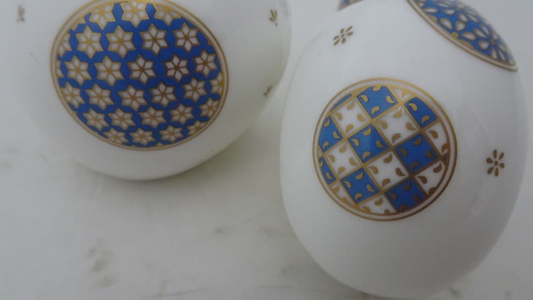 ナルミ製　陶器　うさぎとりすの置物