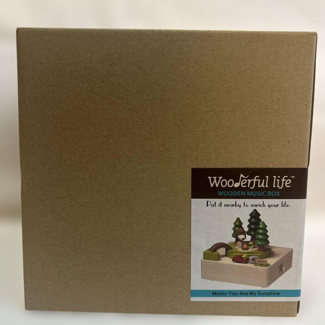 オルゴール Wooderful life Snoopy WOODEN MUSIC BOX