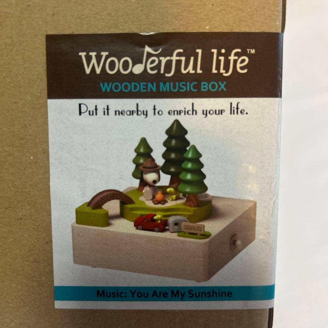 オルゴール Wooderful life Snoopy WOODEN MUSIC BOX