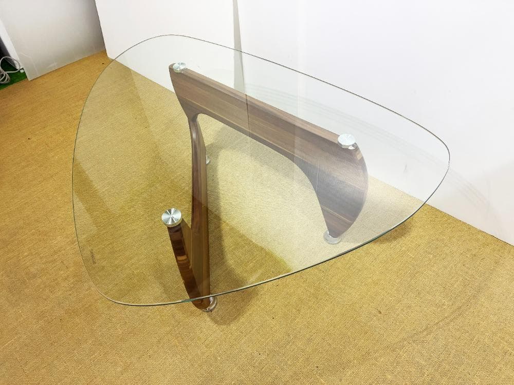 ★コーヒーテーブル ガラス天板 オニギリ型【コーヒーテーブル】FP09