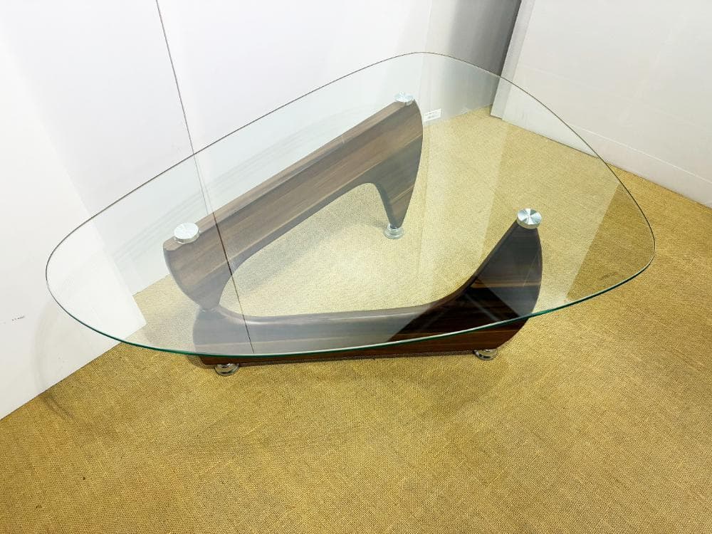 ★コーヒーテーブル ガラス天板 オニギリ型【コーヒーテーブル】FP09