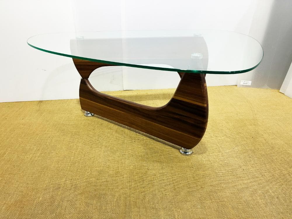 ★コーヒーテーブル ガラス天板 オニギリ型【コーヒーテーブル】FP09