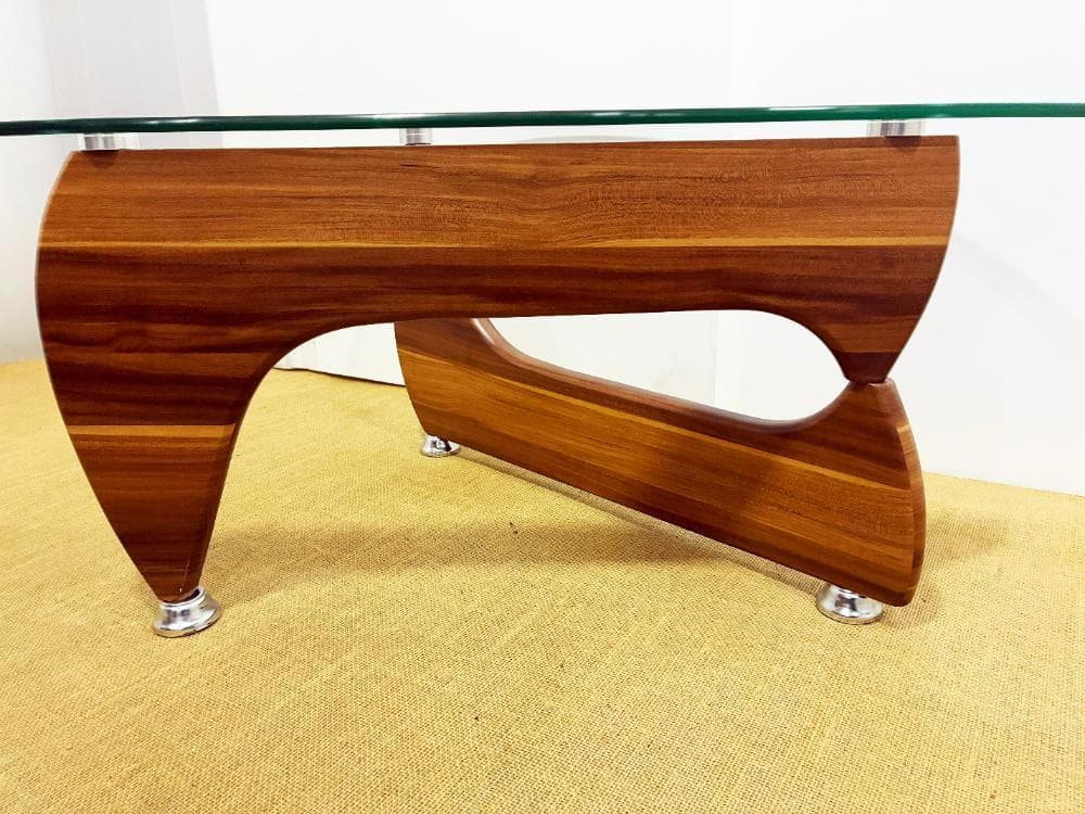 ★コーヒーテーブル ガラス天板 オニギリ型【コーヒーテーブル】FP09