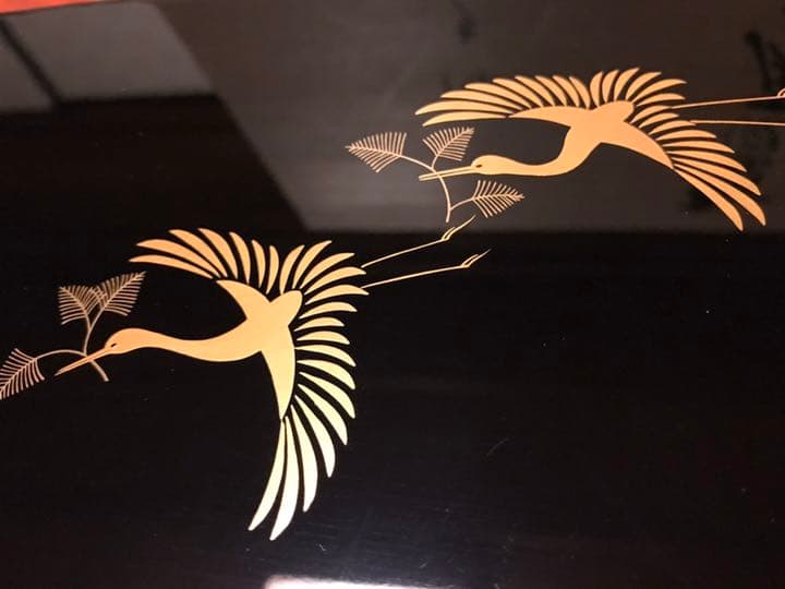 輪島塗 蒔絵 日の出に鶴 屠蘇セット