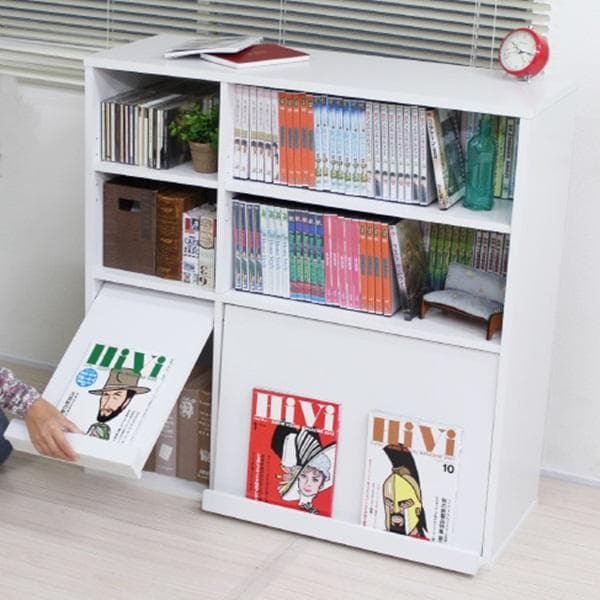 《新品・送料無料》ディスプレイラック フラップチェスト 2枚扉+オープンラック