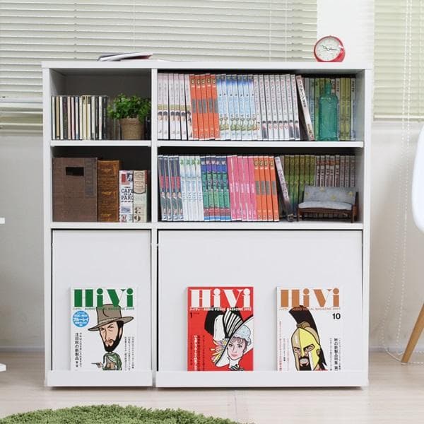 《新品・送料無料》ディスプレイラック フラップチェスト 2枚扉+オープンラック