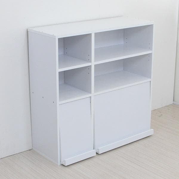 《新品・送料無料》ディスプレイラック フラップチェスト 2枚扉+オープンラック