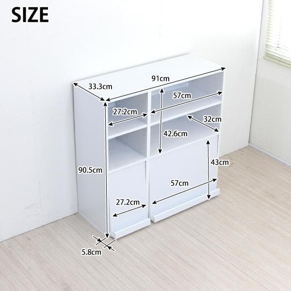 《新品・送料無料》ディスプレイラック フラップチェスト 2枚扉+オープンラック