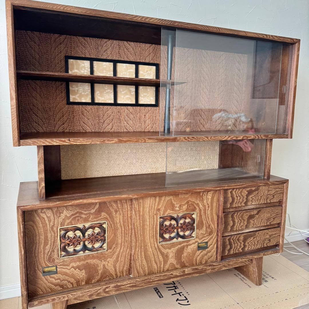 昭和レトロ　茶箪笥　和風引戸棚　食器棚