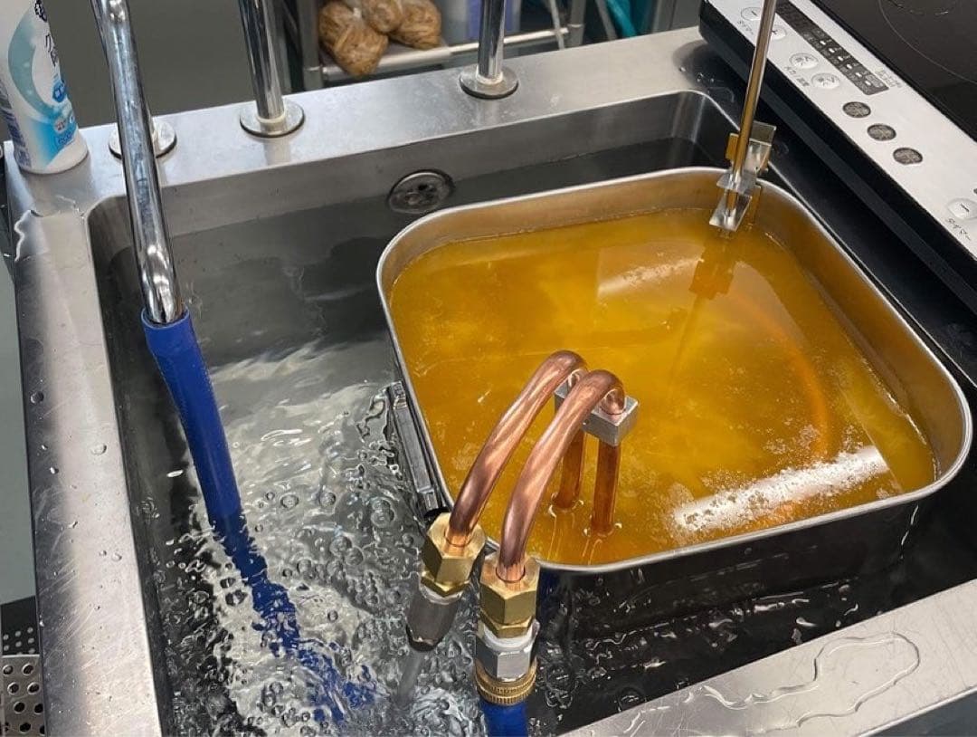 ラーメン屋さん必見　スープ冷却チラー　30〜35cm寸胴用 12パイ銅配管