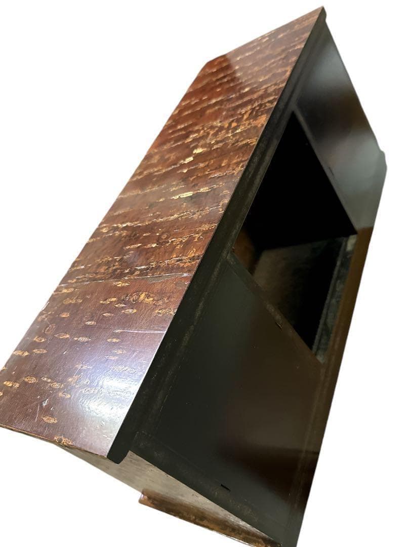 美品希少桜皮細工 角館 秋銘製作所 伝統 工芸品 樺細工 置時計 引出し付き