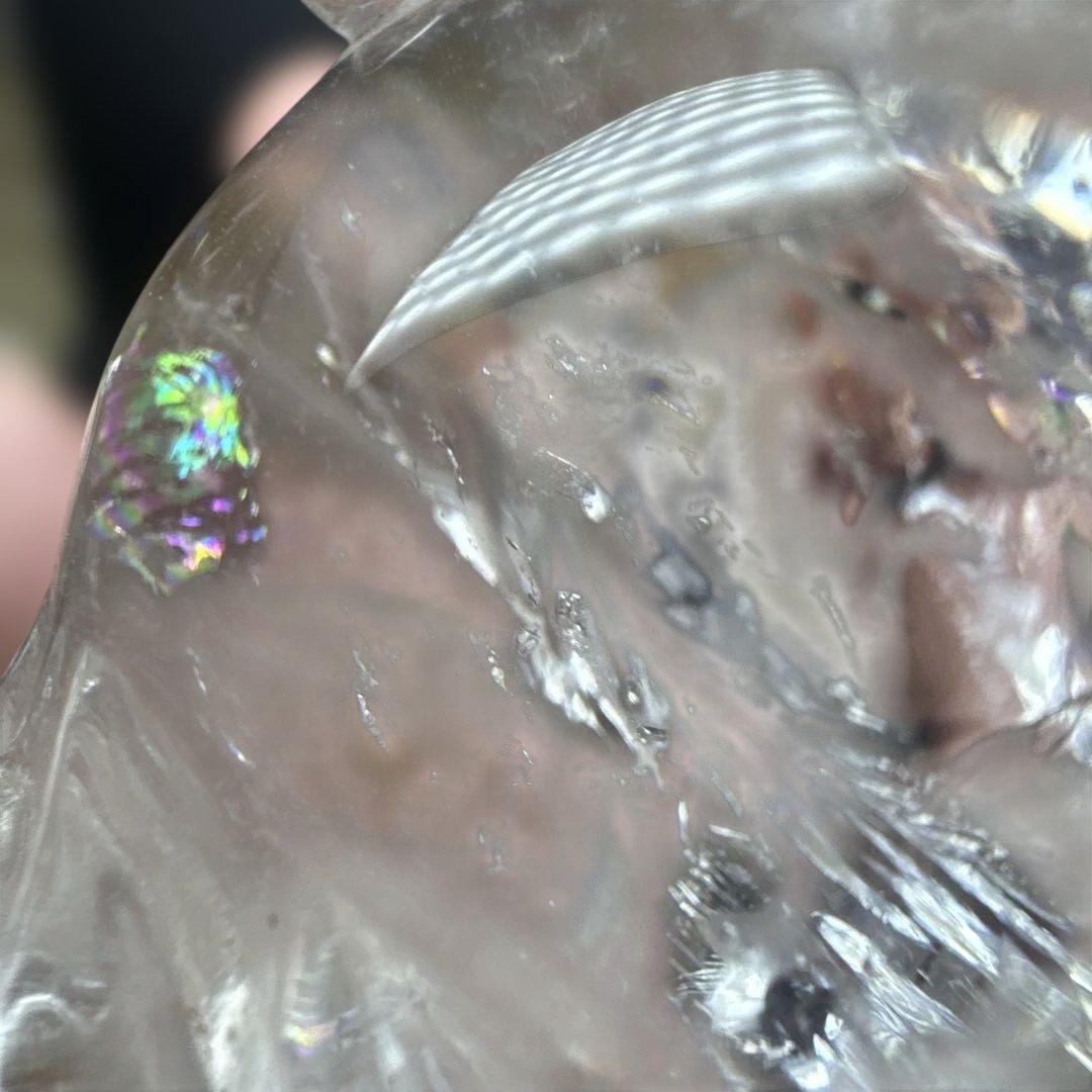 高品質 天然水晶 龍亀 台座付き 約72mm 開運 財運