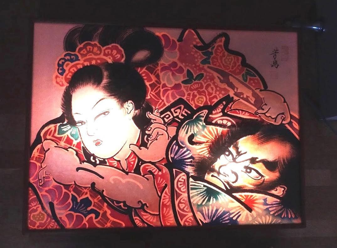 ねぶた絵灯篭アートパネル 木製フレーム