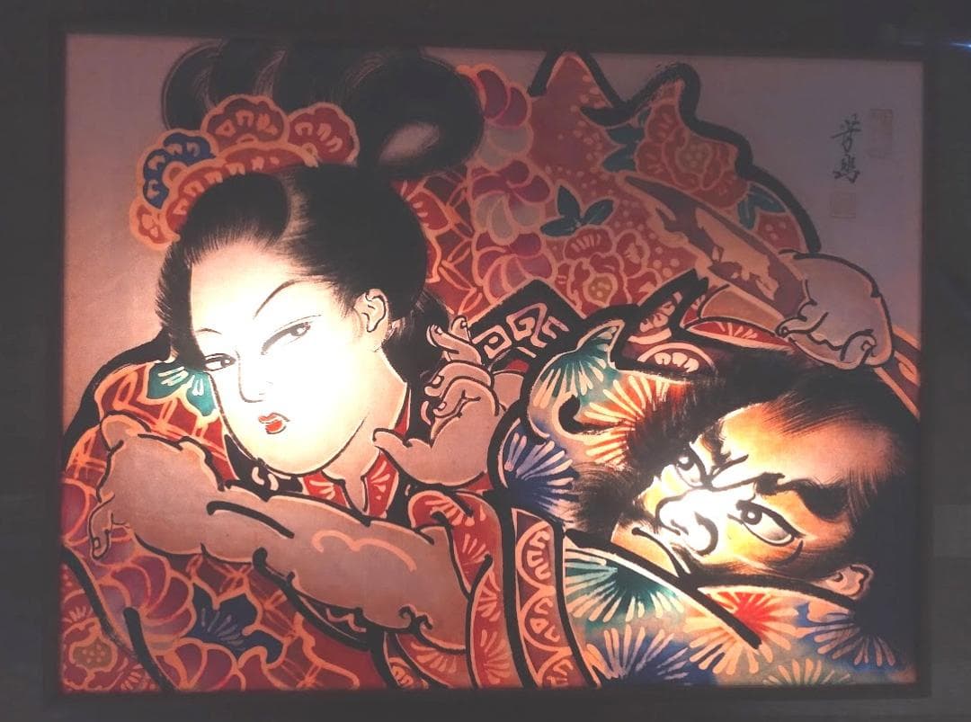 ねぶた絵灯篭アートパネル 木製フレーム