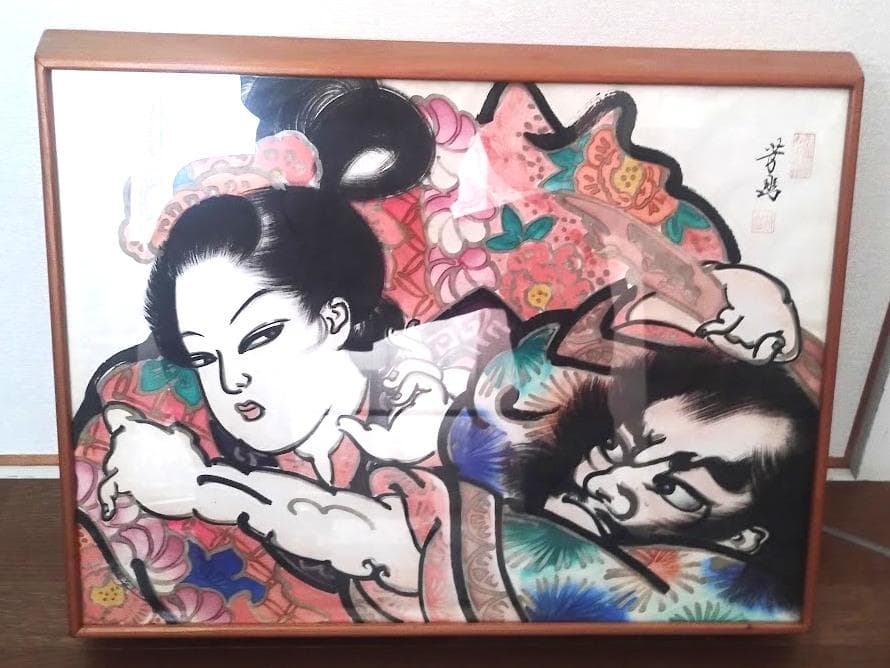 ねぶた絵灯篭アートパネル 木製フレーム