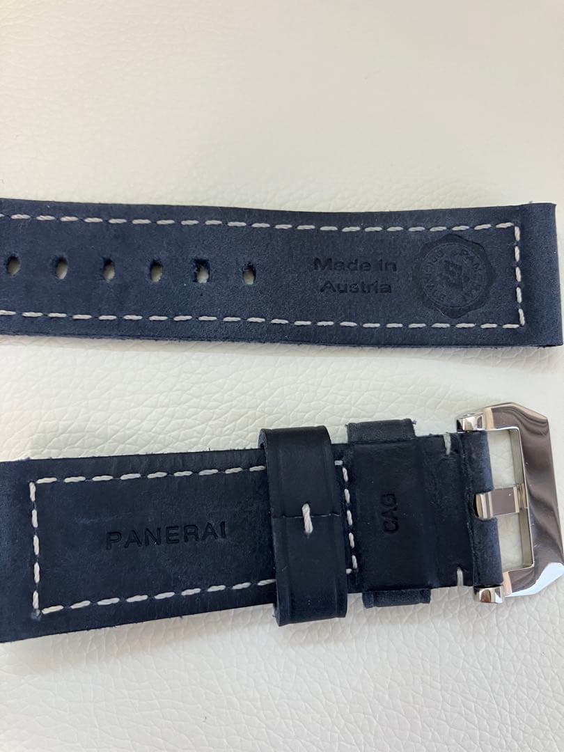 パネライ 44mm用 純正 レザー ストラップ ラグ幅24mm ダークネイビー