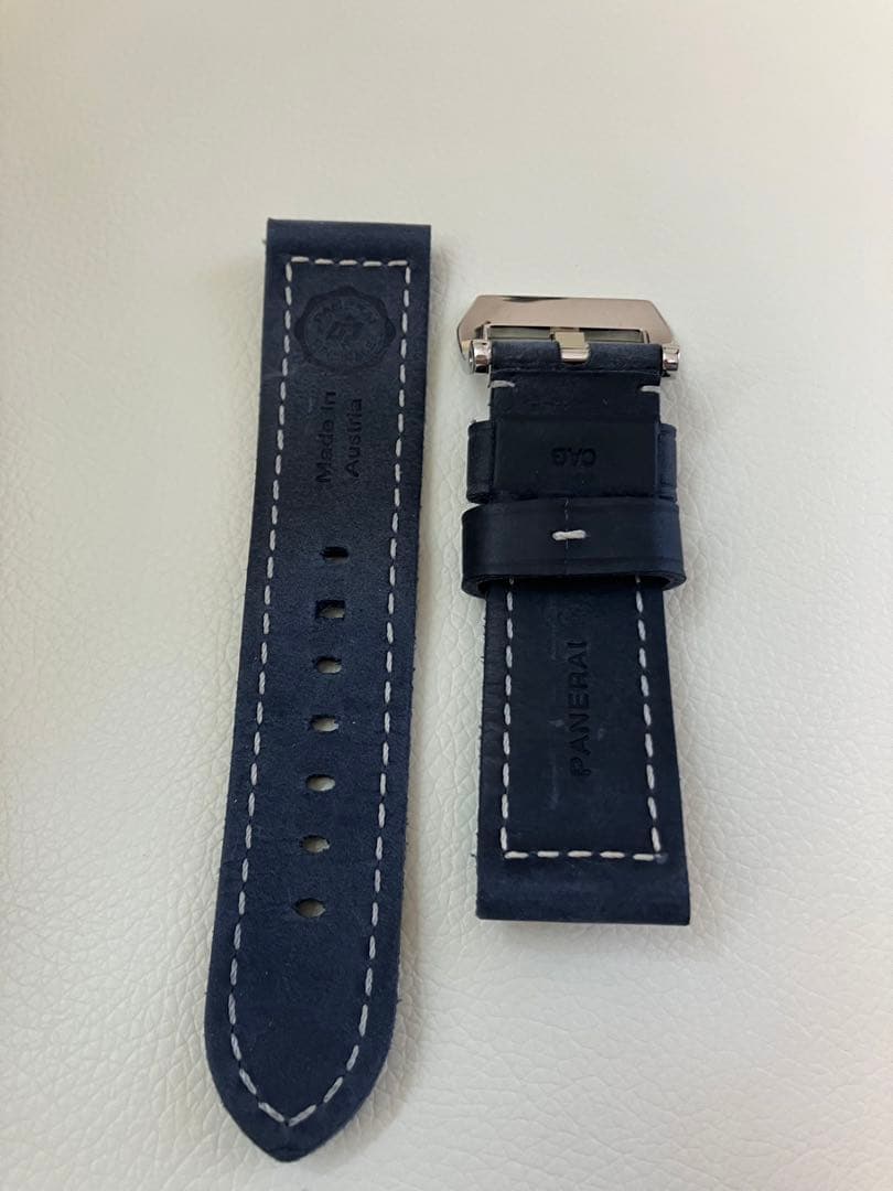パネライ 44mm用 純正 レザー ストラップ ラグ幅24mm ダークネイビー
