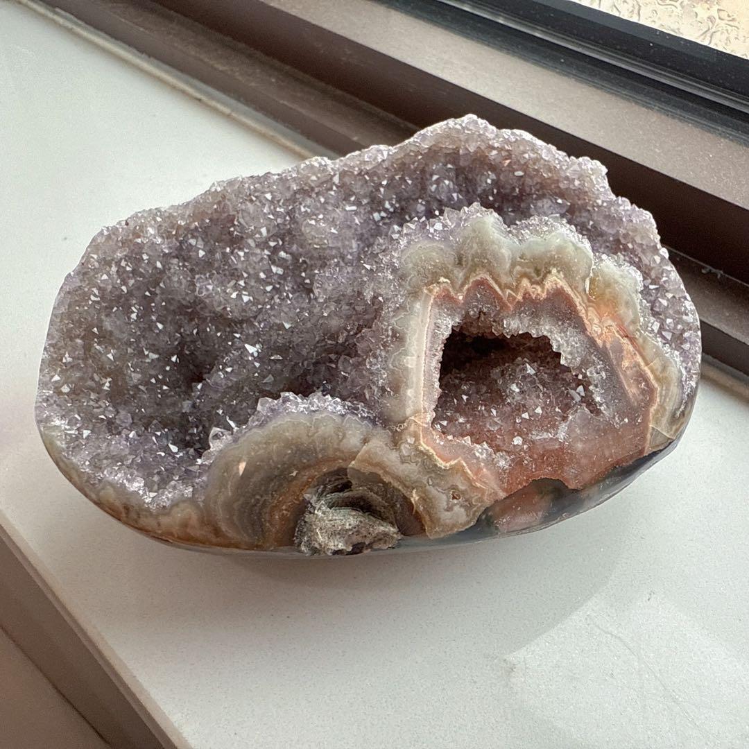 天然石アメジストの　置物　鉱物NO.080109