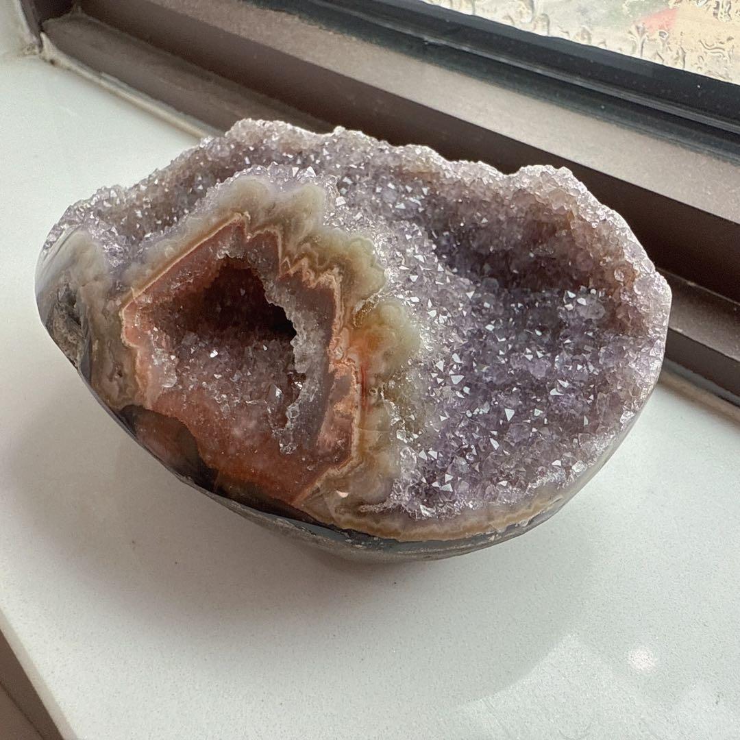 天然石アメジストの　置物　鉱物NO.080109