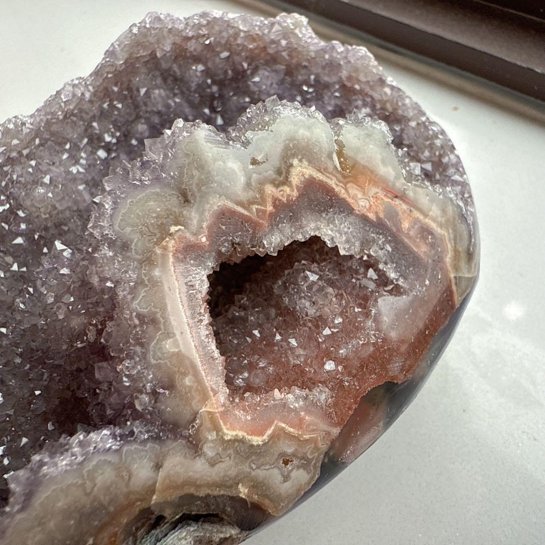 天然石アメジストの　置物　鉱物NO.080109