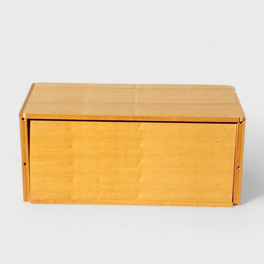 廃盤希少 無印良品 タモ材 ユニットシェルフ用 ボックス フラップ扉