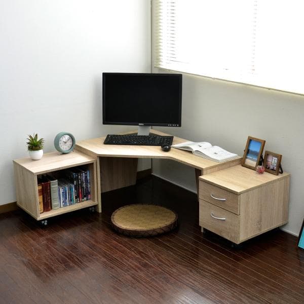 《新品・送料無料》ローデスク3点セット 85cm幅 デスク+ラック+チェスト