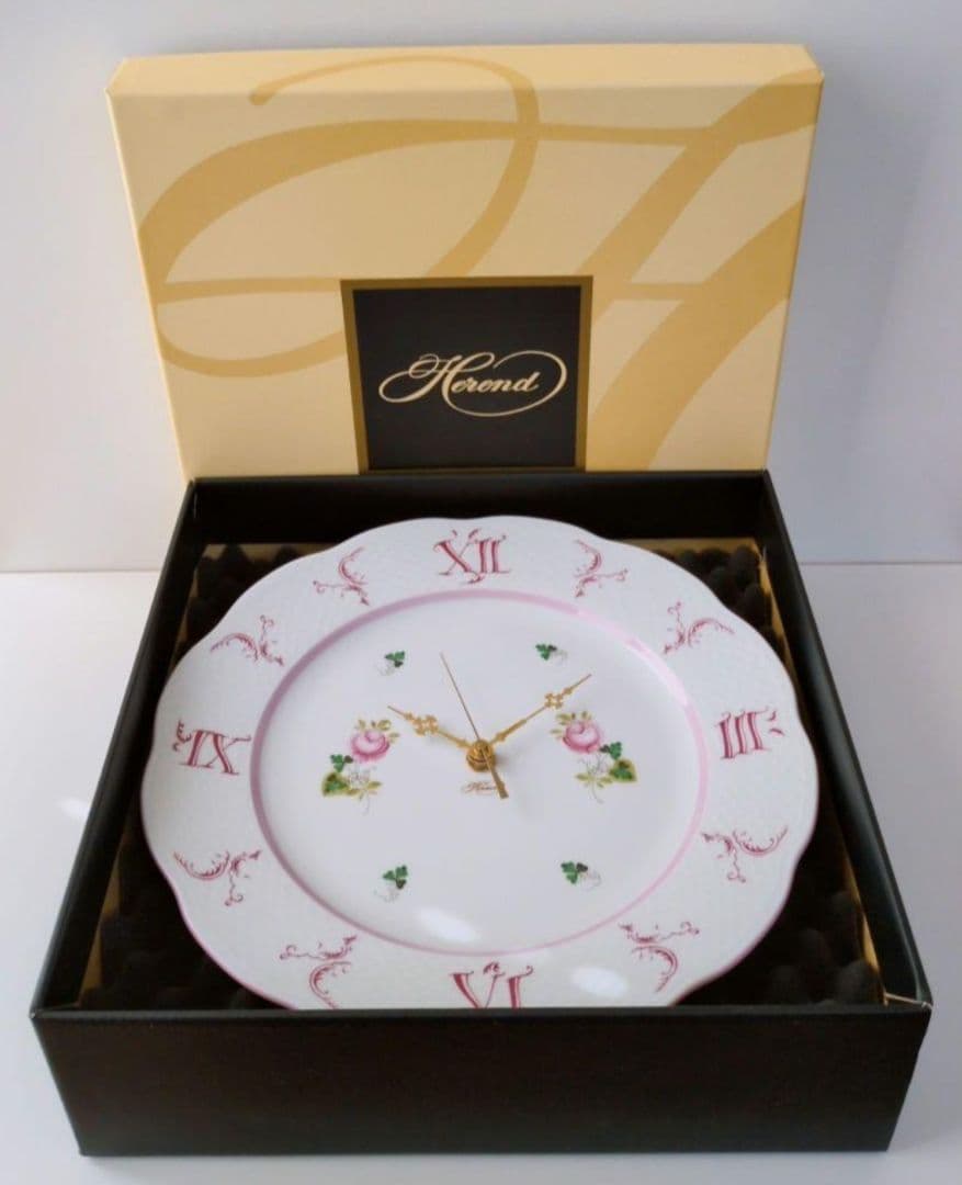 ヘレンド　ウィーンの薔薇　ピンク　時計