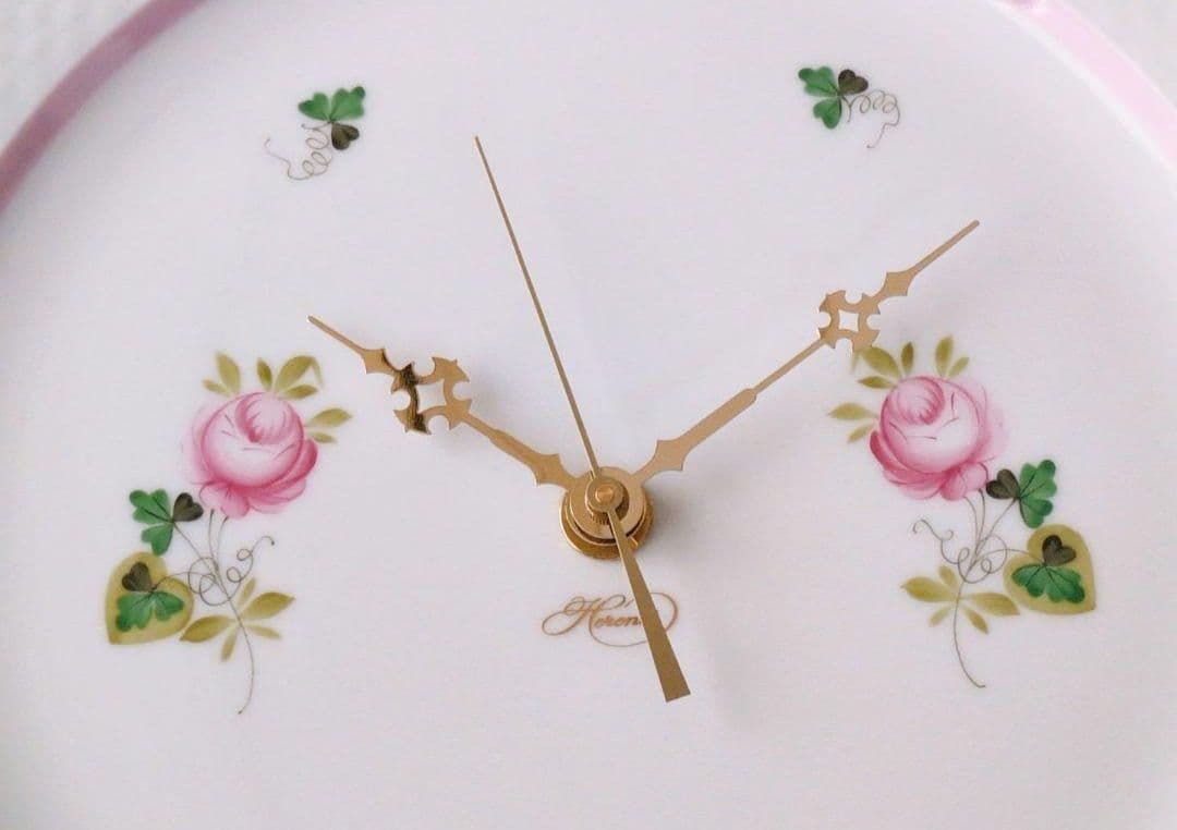 ヘレンド　ウィーンの薔薇　ピンク　時計
