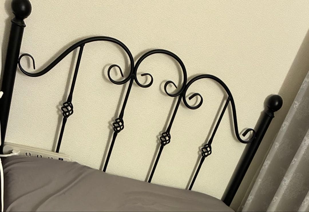 【フレームのみ】【2/21発送】アイアンベッド 黒　シングル