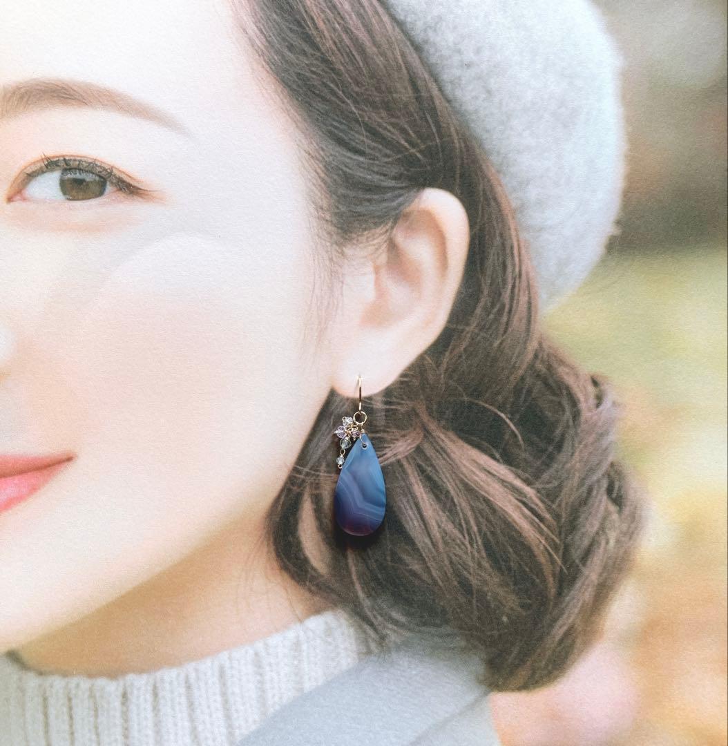 Kaya◆一点物✧パープルアゲートピアス✧14kgf