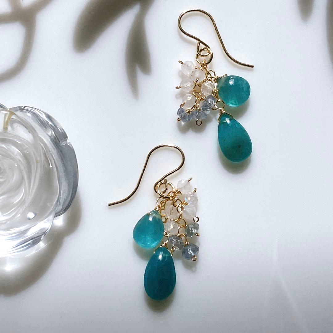 Kaya◆一点物✧パープルアゲートピアス✧14kgf