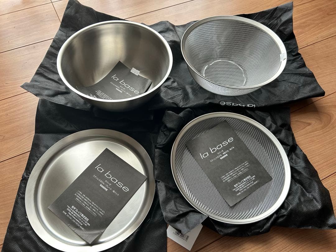⭐︎【新品】la base ラバーゼ ステンレス ボウル ざる プレート7点セット