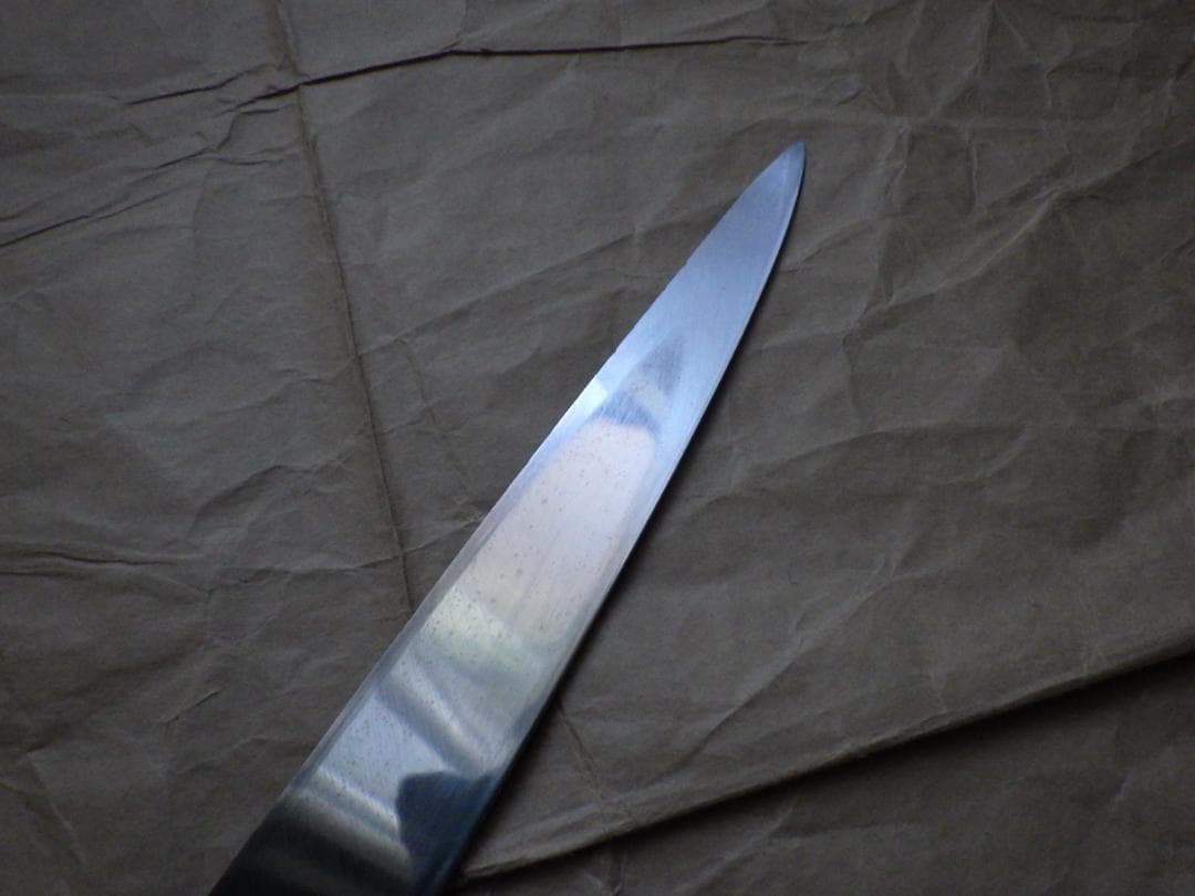 本焼★不動國行作・河豚引き包丁/水牛八角柄★昭和ビンテージモデル