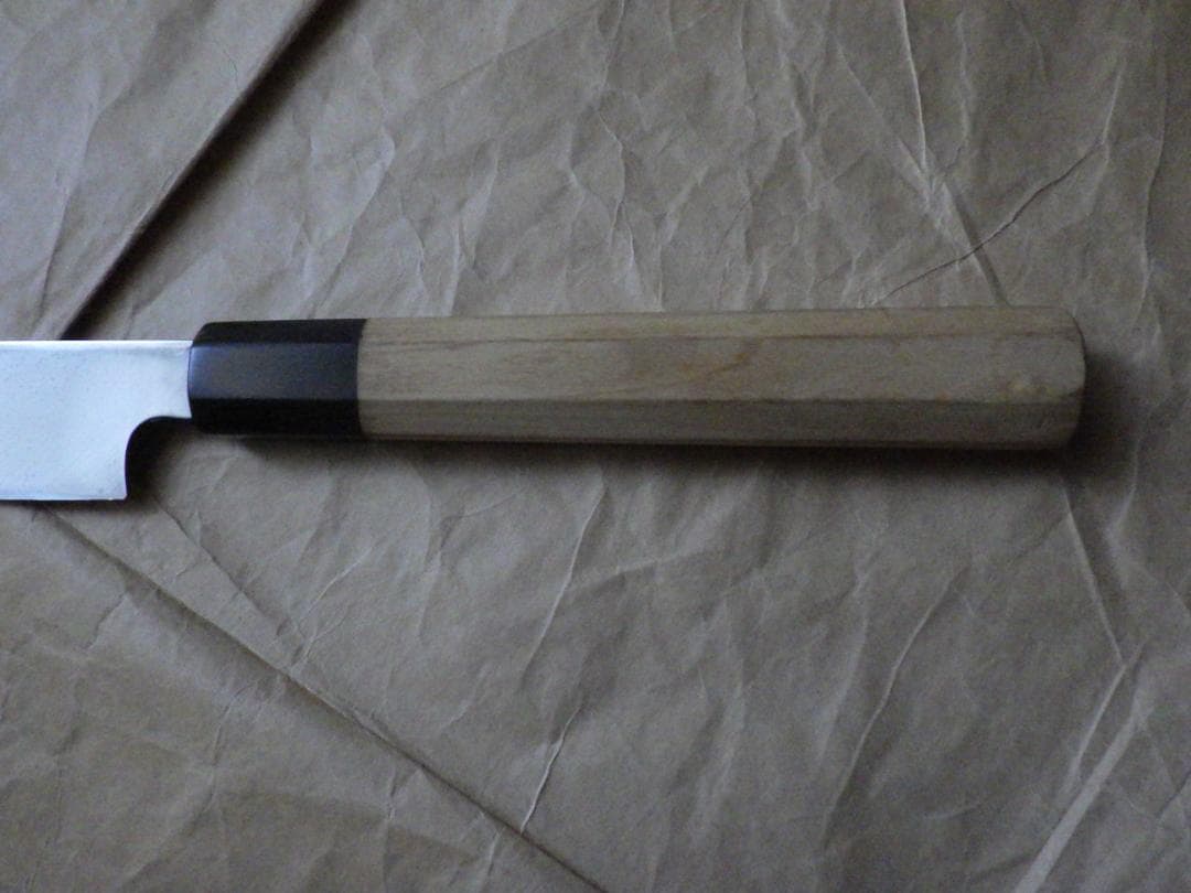 本焼★不動國行作・河豚引き包丁/水牛八角柄★昭和ビンテージモデル