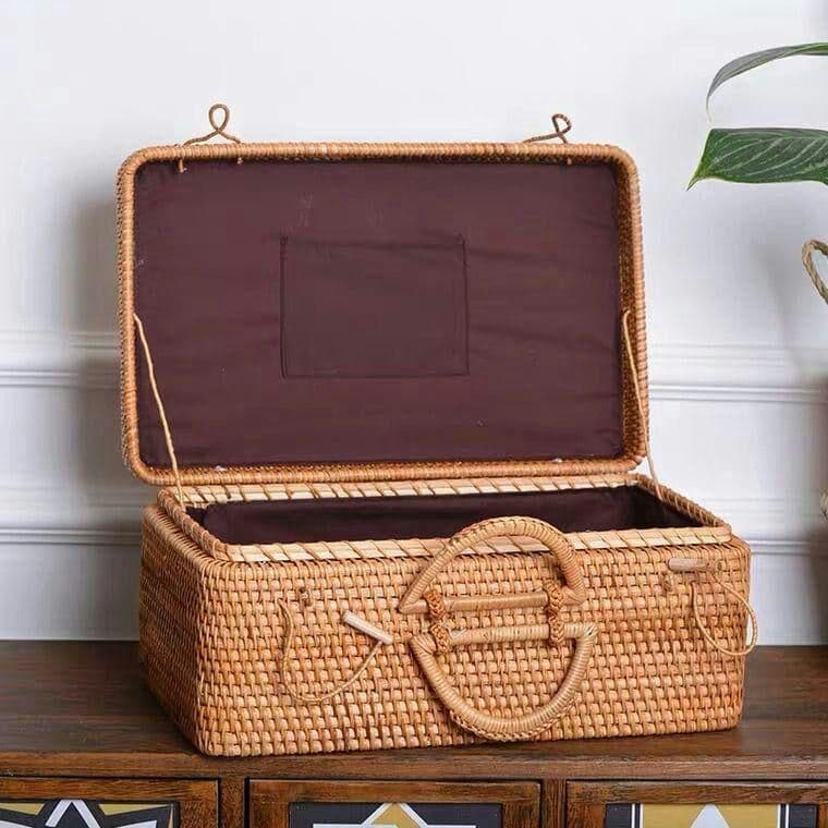 ハンド収納ボックスベトナム純藤編み4