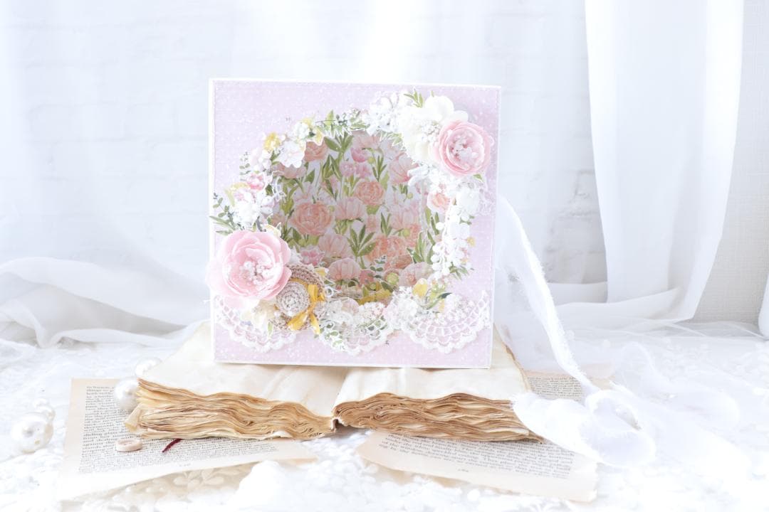 シャドーボックスフォトフレーム♡スクラップブッキング♡フォトフレーム