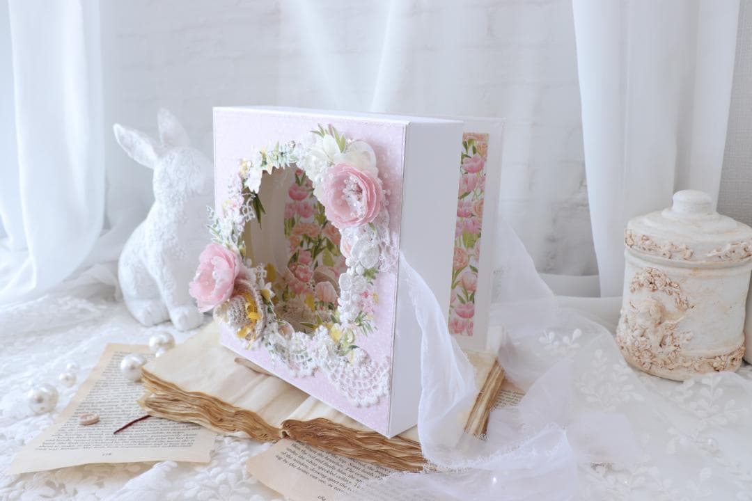 シャドーボックスフォトフレーム♡スクラップブッキング♡フォトフレーム