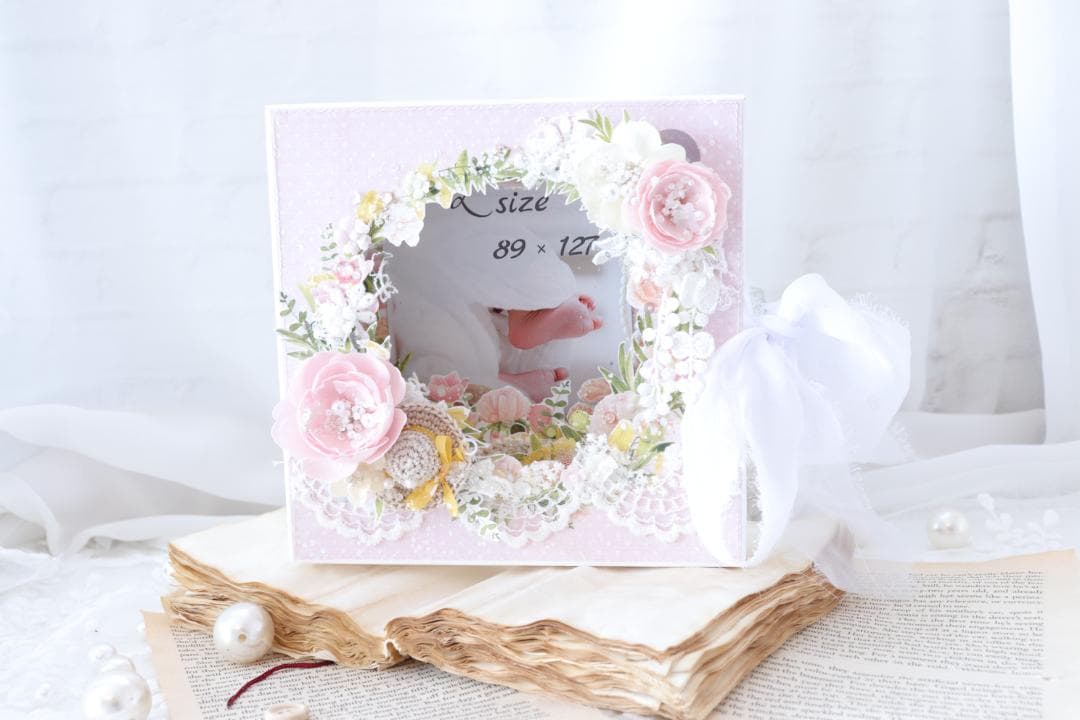 シャドーボックスフォトフレーム♡スクラップブッキング♡フォトフレーム