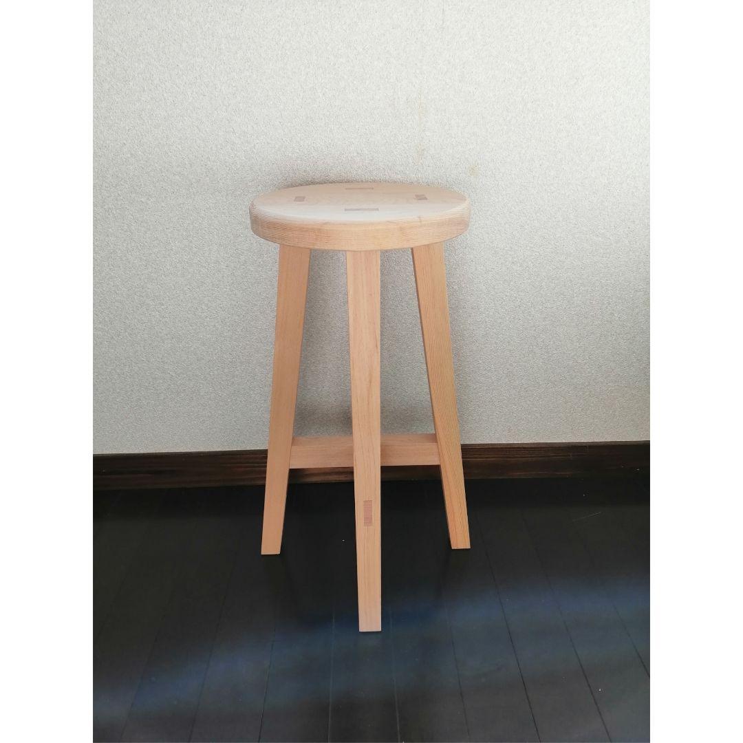 木製スツール　座面幅30cm×高さ60cm　丸椅子　stool 　花瓶台