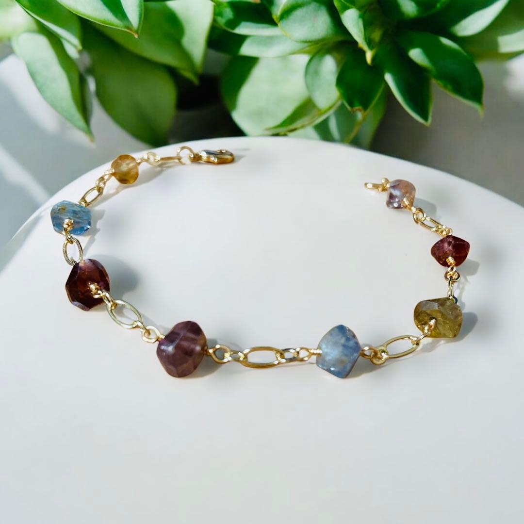 [No.112] マルチサファイアのブレスレット 14kgf ハンドメイド
