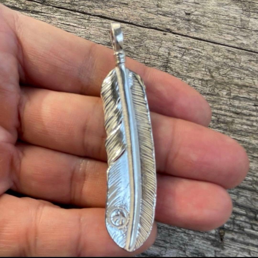 上金 金縄 ターコイズ 左 フェザー ネックレス ハンドメイドノーブランド