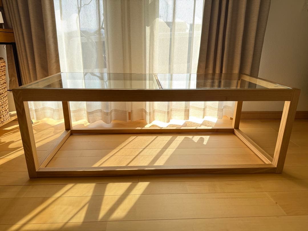 ロウヤ　ガラステーブル　ローテーブル