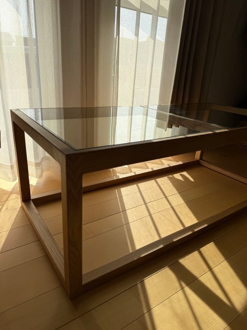 ロウヤ　ガラステーブル　ローテーブル