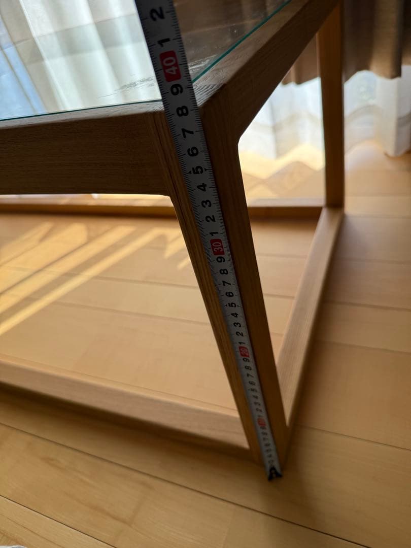 ロウヤ　ガラステーブル　ローテーブル